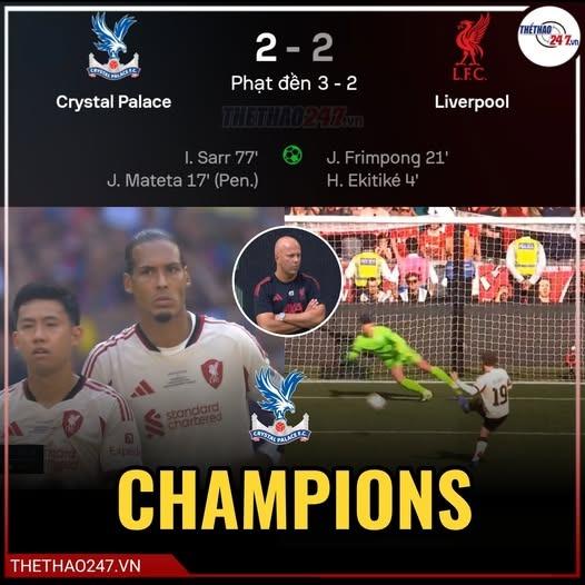 Liverpool thua Siêu cúp Anh