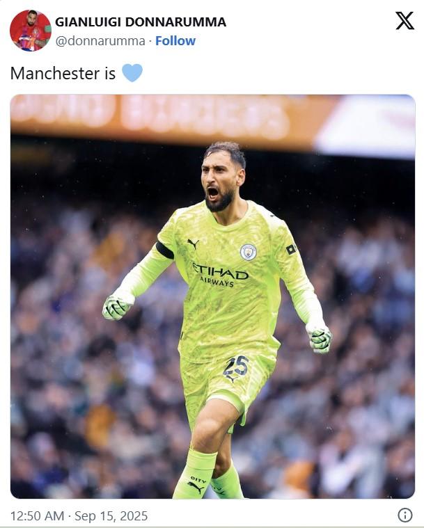 Donnarumma gửi thông điệp đến fan Man City